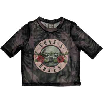 Merch Guns N' Roses: Guns N' Roses Ladies Crop Top: Pink Tint Bullet Logo (mesh) (xx-small) XXS