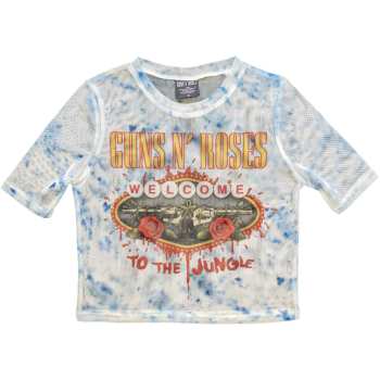 Merch Guns N' Roses: Guns N' Roses Ladies Crop Top: Welcome To The Jungle Lv (mesh) (xx-small) XXS