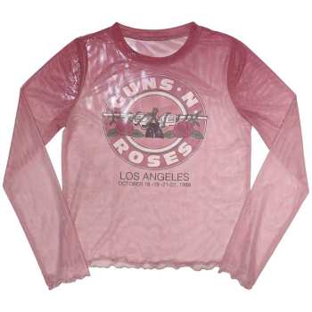 Merch Guns N' Roses: Guns N' Roses Ladies Long Sleeve T-shirt: Bullet Seal (mesh) (x-small) XS