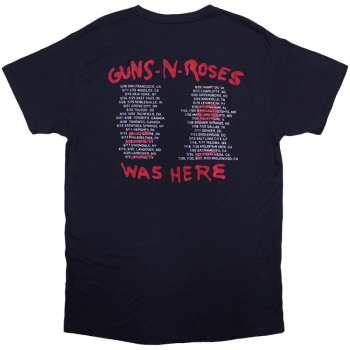 Merch Guns N' Roses: Guns N' Roses Unisex T-shirt: Was Here (navy Blue) (back Print) (small) S