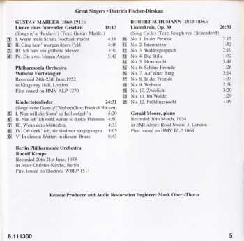 CD Robert Schumann: Mahler: Kindertotenlieder • Lieder Eines Fahrenden Gesellen / Schumann: Liederkreis