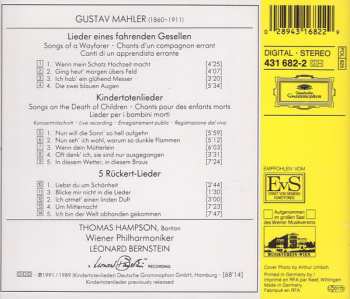 CD Leonard Bernstein: Lieder Eines Fahrenden Gesellen, Kindertotenlieder, Rückert-Lieder