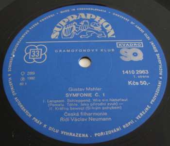 LP The Czech Philharmonic Orchestra: Symphony No˚ 1
