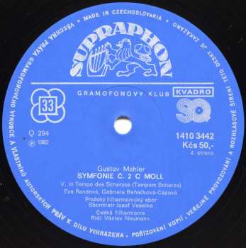 2LP The Czech Philharmonic Orchestra: Symphony No˚ 2 (2xLP)