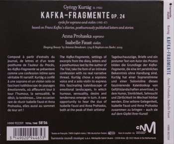 CD Anna Prohaska: Kafka-Fragmente
