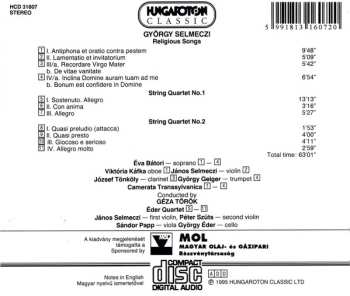 CD Camerata Transsylvanica: Religious Songs / String Quartets Nos 1 & 2