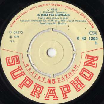 SP Hana Zagorová: Já Jsem Tvá Neznámá / Koho Tlačí Můra