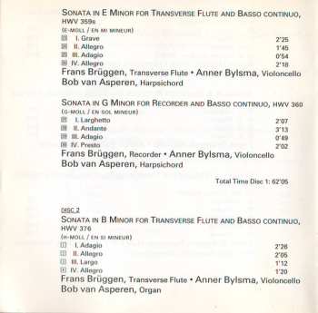 2CD Georg Friedrich Händel: The Complete Wind Sonatas