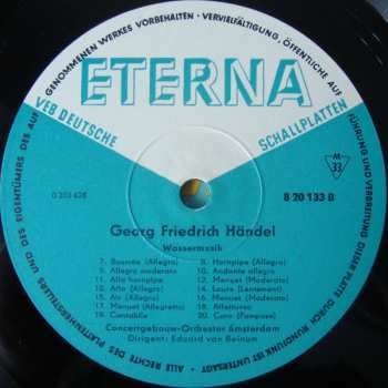 LP Concertgebouworkest: Wassermusik (Orchesterkonzert Nr. 25)