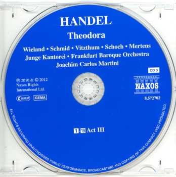 3CD Georg Friedrich Händel: Theodora Oratorio