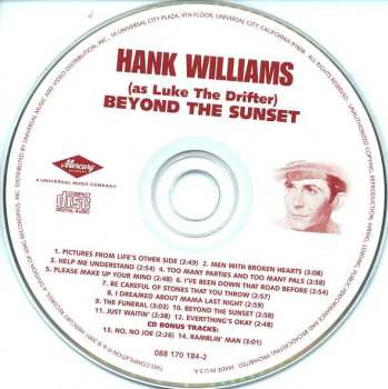 CD Hank Williams: Beyond The Sunset