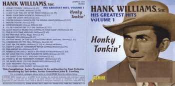 CD Hank Williams: His Greatest Hits, Volume 1 - Honky Tonkin'
