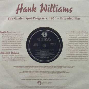 EP Hank Williams: The Garden Spot Programs, 1950 - Extended Play CLR | LTD