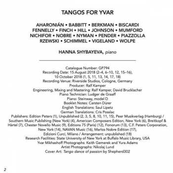CD Hanna Shybayeva: Tangos For Yvar