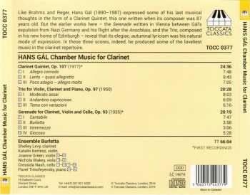 CD Hans Gal: Chamber Music For Clarinet