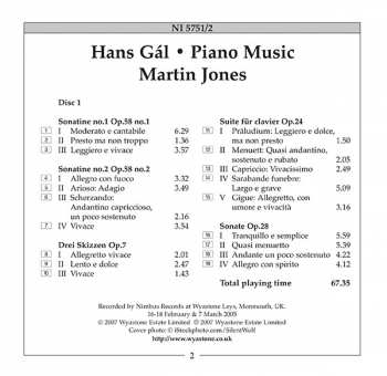 2CD Hans Gal: Piano Music