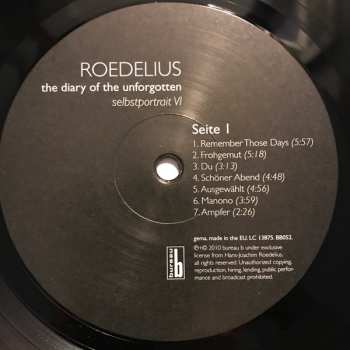 LP Hans-Joachim Roedelius: The Diary Of The Unforgotten - Selbstportrait VI
