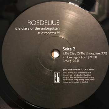 LP Hans-Joachim Roedelius: The Diary Of The Unforgotten - Selbstportrait VI