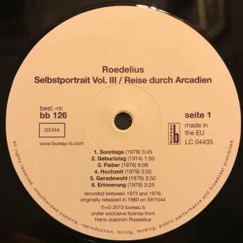 LP Hans-Joachim Roedelius: Selbstportrait Vol. III / Reise Durch Arcadien