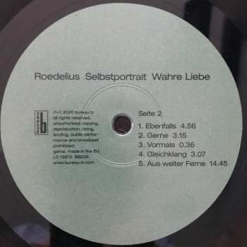 LP Hans-Joachim Roedelius: Selbstportrait Wahre Liebe