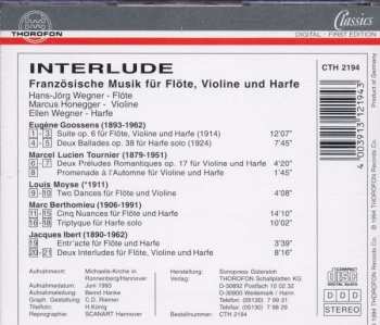 CD Hans-Jörg Wegner: Interlude (Französische Musik Für Flöte, Violine Und Harfe)