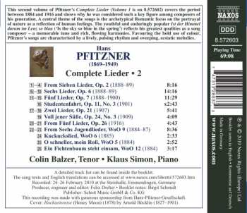 CD Hans Pfitzner: Complete Lieder - 2
