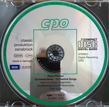 CD Hans Pfitzner: Orchesterlieder
