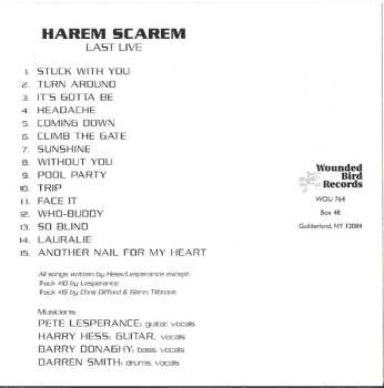 CD Harem Scarem: Last Live