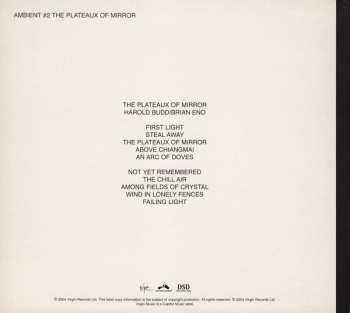 CD Brian Eno: Ambient 2 The Plateaux Of Mirror DIGI