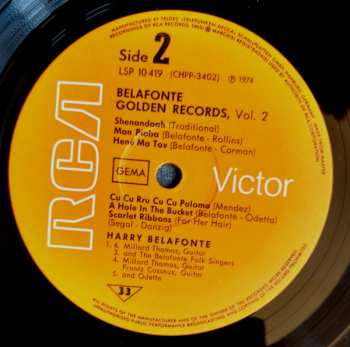 LP Harry Belafonte: Golden Records, Vol. 2