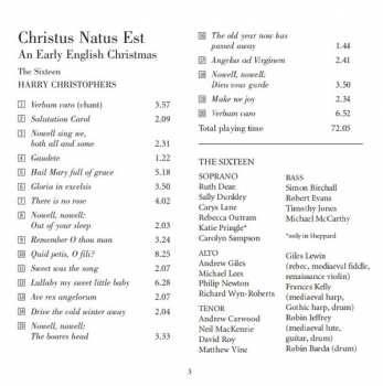 CD The Sixteen: Christus Natus Est (An Early English Christmas)
