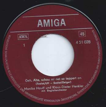 SP Monika Hauff & Klaus-Dieter Henkler: Geh, Alte, Schau Mit Net So Teppert An / Fridolin, Der Stier