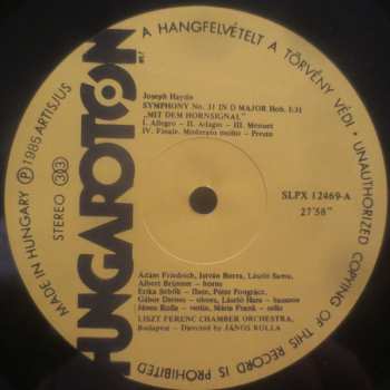 LP Joseph Haydn: Symphony No.31 "Hornsignal" / Divertimento In E Flat Major Hob.IV:5 / Cassatio In D Major