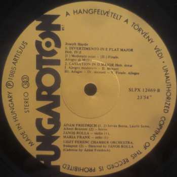 LP Joseph Haydn: Symphony No.31 "Hornsignal" / Divertimento In E Flat Major Hob.IV:5 / Cassatio In D Major