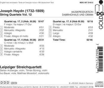 CD Joseph Haydn: String Quartets Vol. 12: Op. 17 No. 2, 4, 6