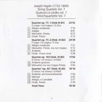 CD Joseph Haydn: String Quartets Vol. 7: Op. 42 · Op. 103 · Op. 77 No. 1 & 2