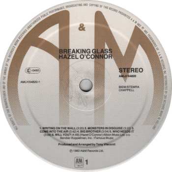 LP Hazel O'Connor: Breaking Glass