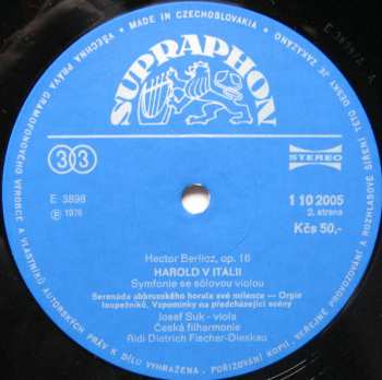 LP The Czech Philharmonic Orchestra: Harold V Itálii