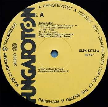 LP Hector Berlioz: Symphonie Fantastique