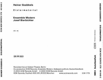 CD Heiner Goebbels: Eislermaterial