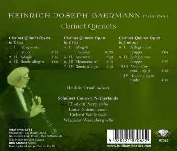 CD Heinrich Baermann: Clarinet Quintets
