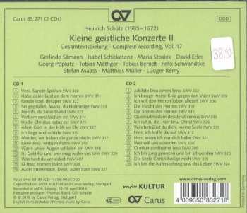 2CD/Dobozkészlet Heinrich Schütz: Kleine Geistliche Konzerte II