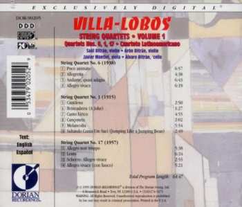 CD Heitor Villa-Lobos: String Quartets • Volume 1 / Quartets Nos. 6, 1, 17