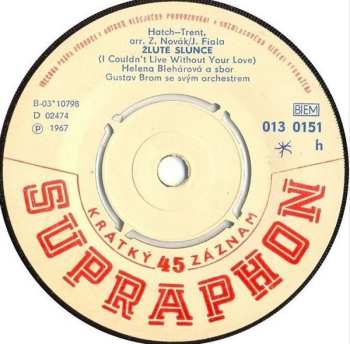 SP Helena Blehárová: Začínám Žít / Žluté Slunce (I Couldn't Live Without Your Love)