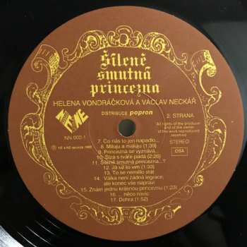 LP Helena Vondráčková: Šíleně Smutná Princezna