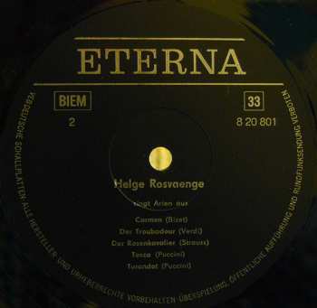 LP Helge Roswaenge: Helge Rosvænge - Tenor