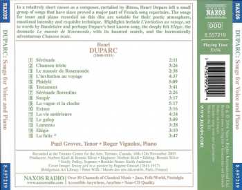 CD Henri Duparc: Chansons - Songs For Voice And Piano