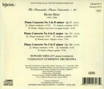 CD Howard Shelley: Piano Concerto No 3, Op 87 / Piano Concerto No 4, Op 131 / Piano Concerto No 5, Op 180