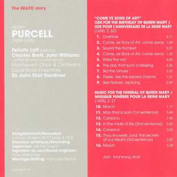 CD John Eliot Gardiner: Music For The Queen Mary, Come Ye Sons Of Art