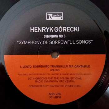 LP Krzysztof Penderecki: Symphony No. 3 (Symphony Of Sorrowful Songs) Op. 36